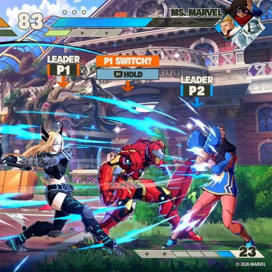 MARVEL Tōkon assist attack followed by a tag into another character