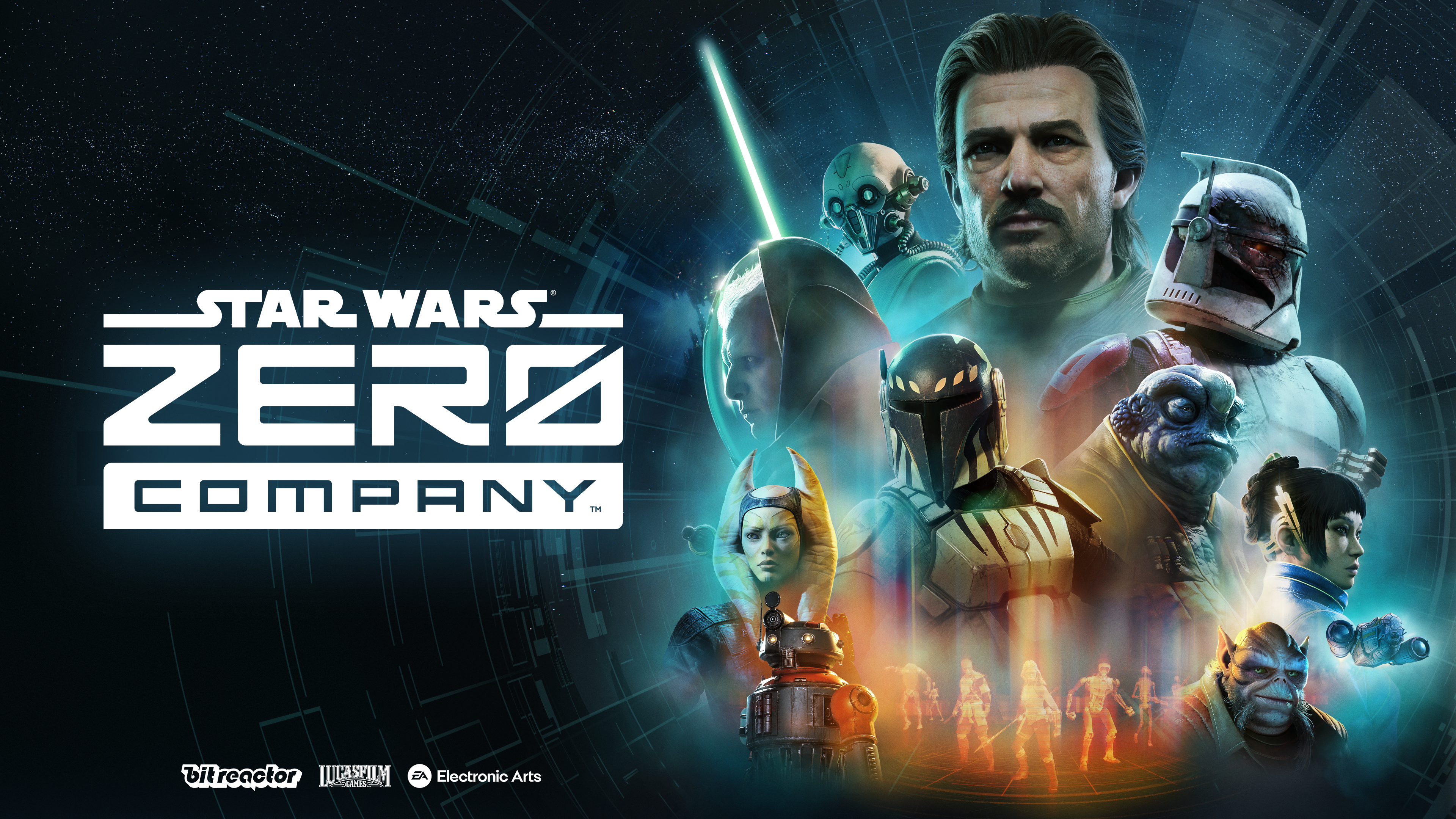 Star Wars Zero Company key art featuring Hawks and the Zero Company squad during the Clone Wars